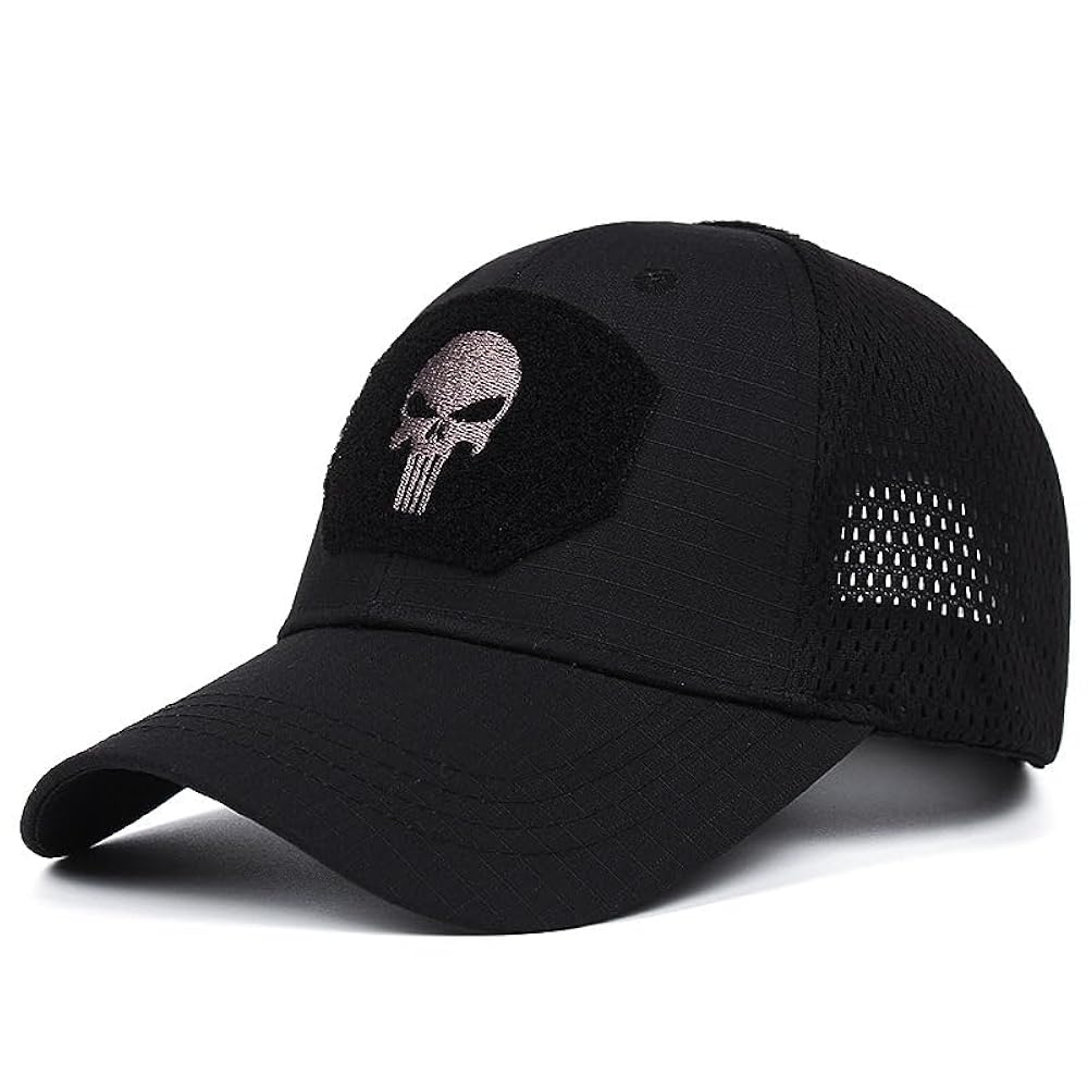 HANERREAL Skull Mesh Baseball Cap Men Tactical Operator Caps